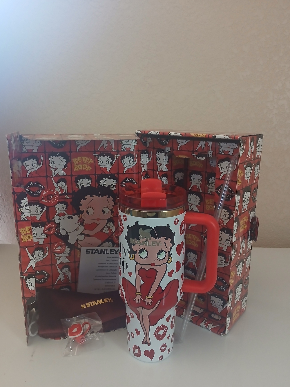 Stanley Red and White Betty Boop Graphic Travel Mug